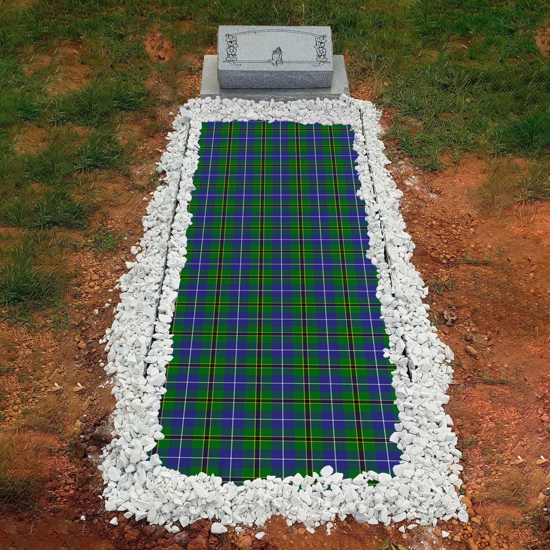 ScotsTee Shop Scottish Turnbull Hunting SC Clan Tartan Grave Blanket For Cemetery Waterproof Custom Memorial