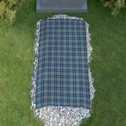 ScotsTee Shop Scottish US Marine Clan Tartan Grave Blanket For Cemetery Waterproof Custom Memorial