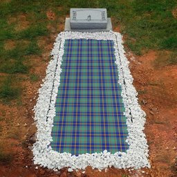 ScotsTee Shop Scottish US Marine Clan Tartan Grave Blanket For Cemetery Waterproof Custom Memorial