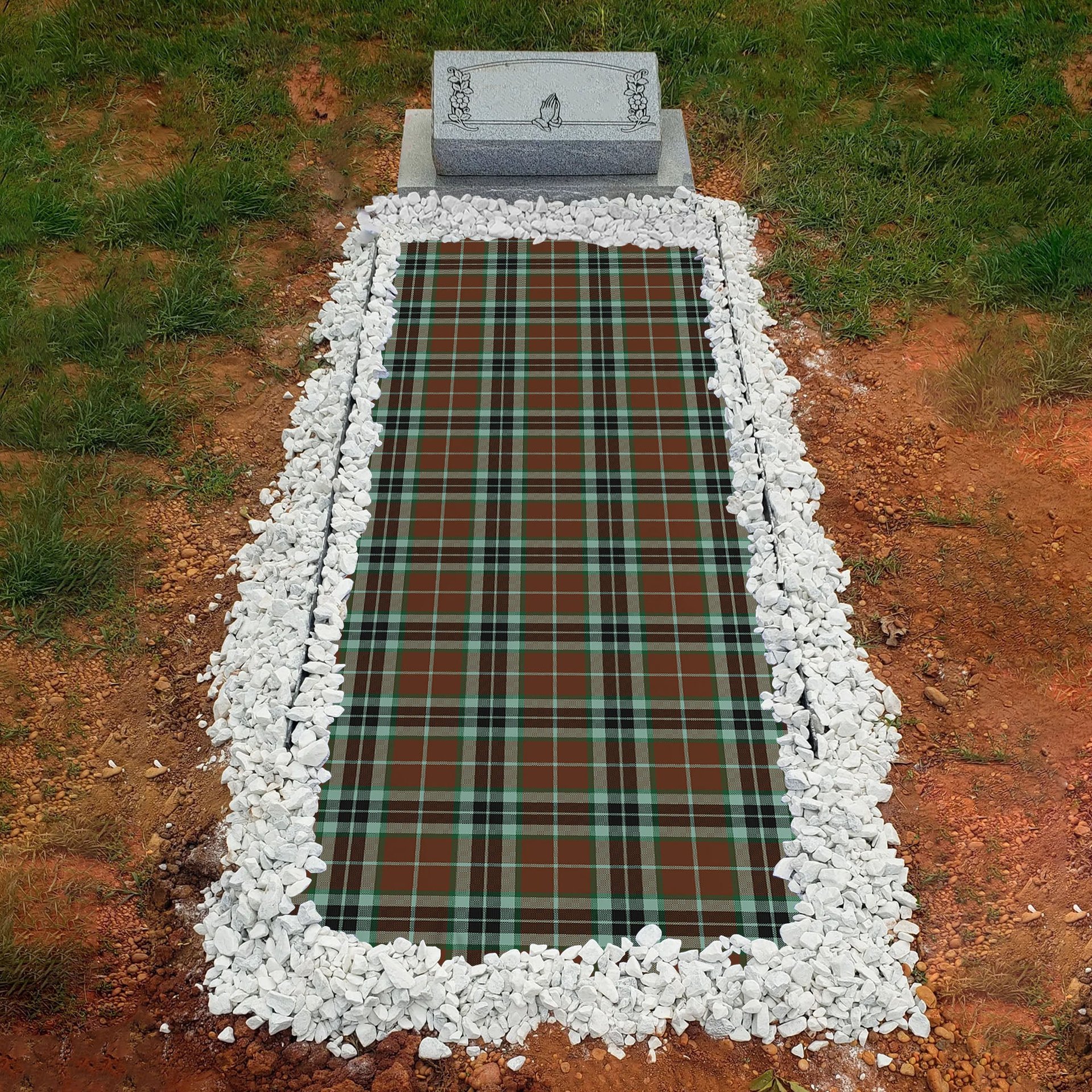 ScotsTee Shop Scottish Thompson Hunting Modern Clan Tartan Grave Blanket For Cemetery Waterproof Custom Memorial