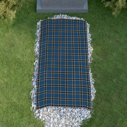 ScotsTee Shop Scottish Thompson Dress Blue Clan Tartan Grave Blanket For Cemetery Waterproof Custom Memorial