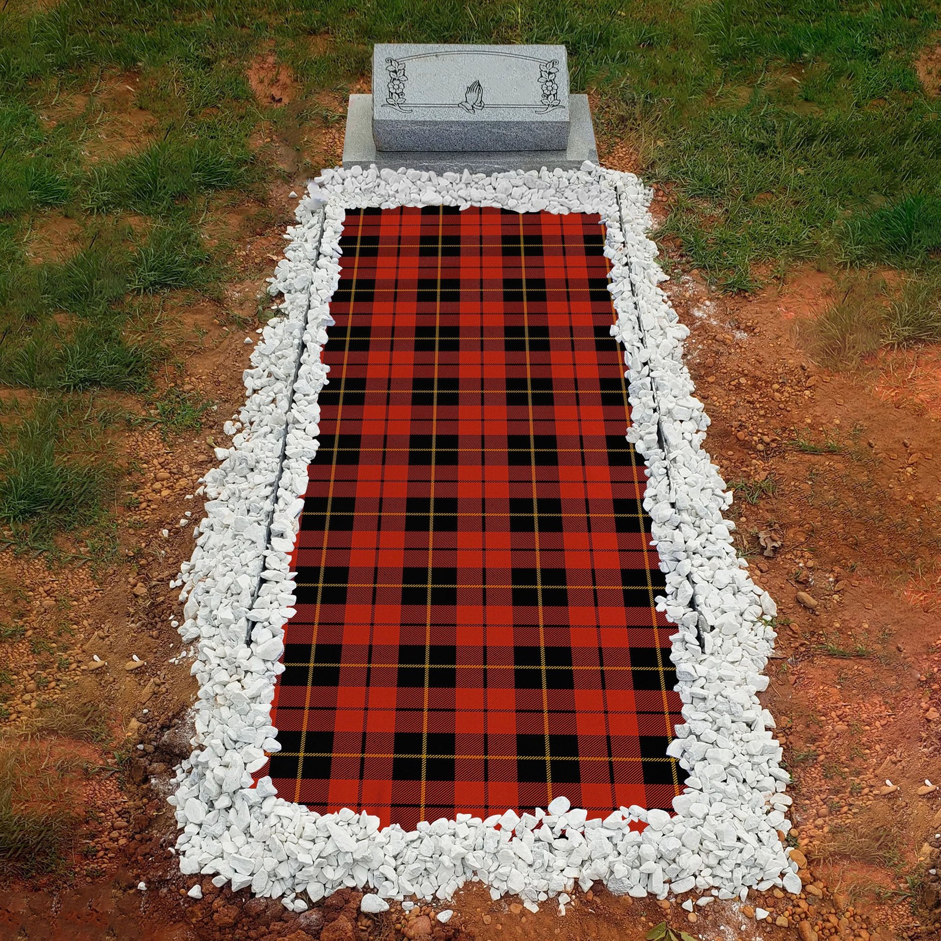 ScotsTee Shop Scottish Wallace Ancient Clan Tartan Grave Blanket For Cemetery Waterproof Custom Memorial