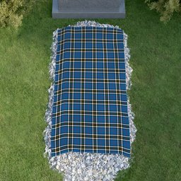 ScotsTee Shop Scottish Thomson Blue Clan Tartan Grave Blanket For Cemetery Waterproof Custom Memorial