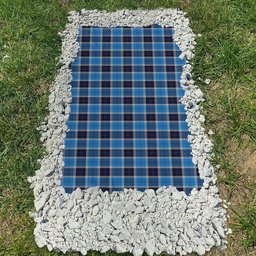 ScotsTee Shop Scottish Strathclyde Clan Tartan Grave Blanket For Cemetery Waterproof Custom Memorial