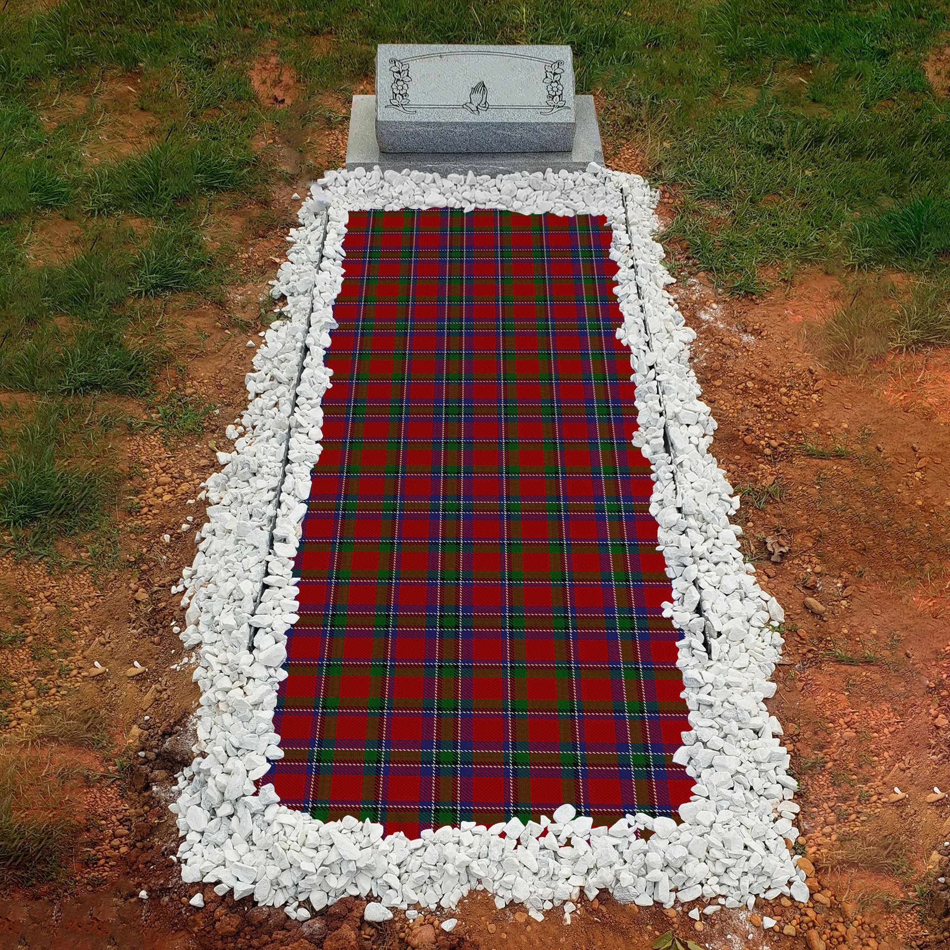 ScotsTee Shop Scottish Sinclair Clan Tartan Grave Blanket For Cemetery Waterproof Custom Memorial