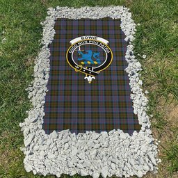 ScotsTee Shop Scottish Bowie Clan Crest Tartan Grave Blanket For Cemetery Waterproof Custom Memorial