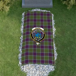 ScotsTee Shop Scottish Bowie Modern Clan Crest Tartan Grave Blanket For Cemetery Waterproof Custom Memorial