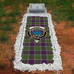 ScotsTee Shop Scottish Bowie Modern Clan Crest Tartan Grave Blanket For Cemetery Waterproof Custom Memorial
