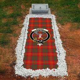 ScotsTee Shop Scottish Burns (Burns 1930) Modern Clan Crest Tartan Grave Blanket For Cemetery Waterproof Custom Memorial