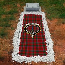 ScotsTee Shop Scottish Dalziel Clan Crest Tartan Grave Blanket For Cemetery Waterproof Custom Memorial