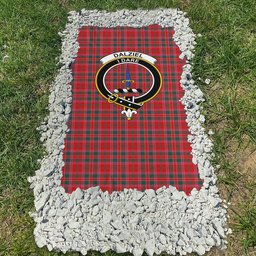 ScotsTee Shop Scottish Dalziel Modern Clan Crest Tartan Grave Blanket For Cemetery Waterproof Custom Memorial