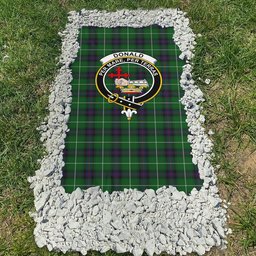 ScotsTee Shop Scottish Donald of The Isles Clan Crest Tartan Grave Blanket For Cemetery Waterproof Custom Memorial