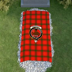 ScotsTee Shop Scottish Darroch Clan Crest Tartan Grave Blanket For Cemetery Waterproof Custom Memorial