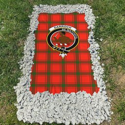 ScotsTee Shop Scottish Darroch Clan Crest Tartan Grave Blanket For Cemetery Waterproof Custom Memorial