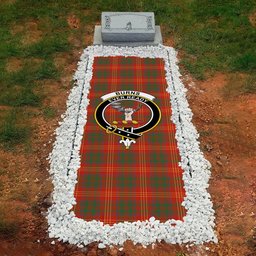 ScotsTee Shop Scottish Burns (Burns 1930) Ancient Clan Crest Tartan Grave Blanket For Cemetery Waterproof Custom Memorial