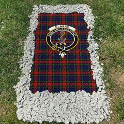 ScotsTee Shop Scottish Clarke Red Clan Crest Tartan Grave Blanket For Cemetery Waterproof Custom Memorial