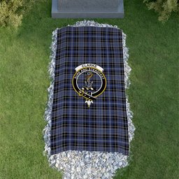 ScotsTee Shop Scottish Clarke Clan Crest Tartan Grave Blanket For Cemetery Waterproof Custom Memorial