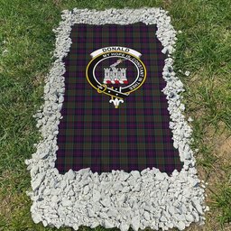 ScotsTee Shop Scottish Donald of Clan Ranald Clan Crest Tartan Grave Blanket For Cemetery Waterproof Custom Memorial