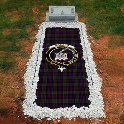 ScotsTee Shop Scottish Donald of Clan Ranald Clan Crest Tartan Grave Blanket For Cemetery Waterproof Custom Memorial