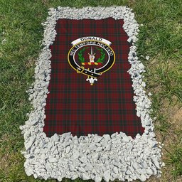 ScotsTee Shop Scottish Donald of Glencoe Clan Crest Tartan Grave Blanket For Cemetery Waterproof Custom Memorial