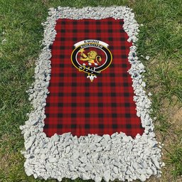 ScotsTee Shop Scottish Ewing Clan Crest Tartan Grave Blanket For Cemetery Waterproof Custom Memorial