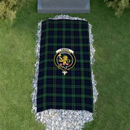 ScotsTee Shop Scottish Ewing Modern Clan Crest Tartan Grave Blanket For Cemetery Waterproof Custom Memorial