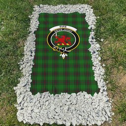 ScotsTee Shop Scottish Fife District Clan Crest Tartan Grave Blanket For Cemetery Waterproof Custom Memorial