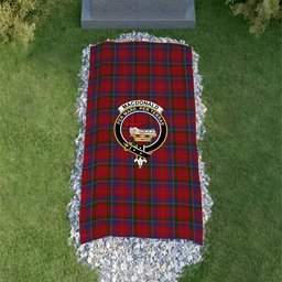 ScotsTee Shop Scottish MacDonald of Glenaladale Clan Crest Tartan Grave Blanket For Cemetery Waterproof Custom Memorial