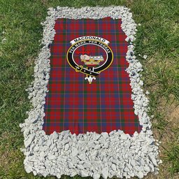 ScotsTee Shop Scottish MacDonald of Glenaladale Clan Crest Tartan Grave Blanket For Cemetery Waterproof Custom Memorial