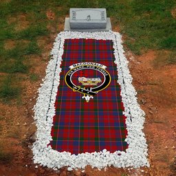 ScotsTee Shop Scottish MacDonald of Glenaladale Clan Crest Tartan Grave Blanket For Cemetery Waterproof Custom Memorial