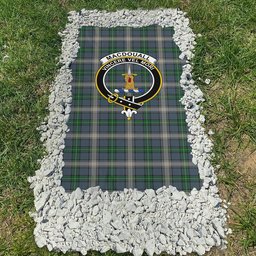 ScotsTee Shop Scottish MacDouall Clan Crest Tartan Grave Blanket For Cemetery Waterproof Custom Memorial