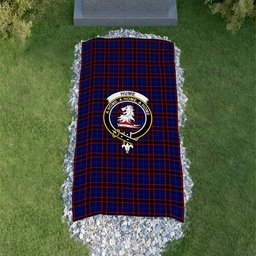 ScotsTee Shop Scottish Hume Modern Clan Crest Tartan Grave Blanket For Cemetery Waterproof Custom Memorial