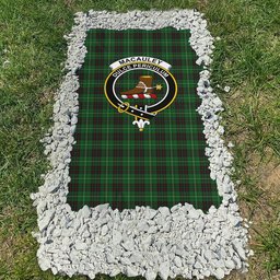 ScotsTee Shop Scottish MacAuley of Lewis Clan Crest Tartan Grave Blanket For Cemetery Waterproof Custom Memorial