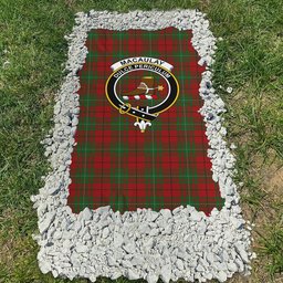 ScotsTee Shop Scottish MacAulay Clan Crest Tartan Grave Blanket For Cemetery Waterproof Custom Memorial