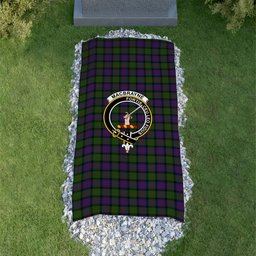 ScotsTee Shop Scottish MacBrayne Clan Crest Tartan Grave Blanket For Cemetery Waterproof Custom Memorial