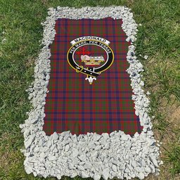 ScotsTee Shop Scottish MacDonald of Boisdale Clan Crest Tartan Grave Blanket For Cemetery Waterproof Custom Memorial
