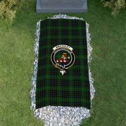 ScotsTee Shop Scottish MacAuley Hunting Clan Crest Tartan Grave Blanket For Cemetery Waterproof Custom Memorial