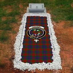 ScotsTee Shop Scottish Fraser 1800 Clan Crest Tartan Grave Blanket For Cemetery Waterproof Custom Memorial