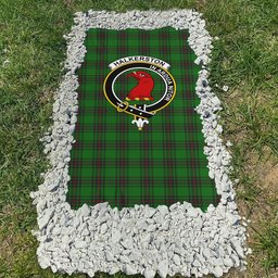 ScotsTee Shop Scottish Halkerston Clan Crest Tartan Grave Blanket For Cemetery Waterproof Custom Memorial