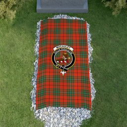 ScotsTee Shop Scottish MacAuley Ancient Clan Crest Tartan Grave Blanket For Cemetery Waterproof Custom Memorial