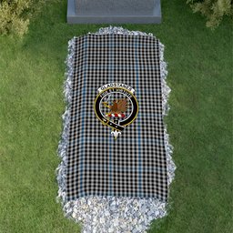 ScotsTee Shop Scottish Gladstanes Clan Crest Tartan Grave Blanket For Cemetery Waterproof Custom Memorial