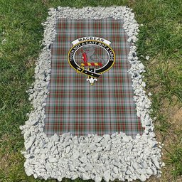 ScotsTee Shop Scottish MacBean Dress Clan Crest Tartan Grave Blanket For Cemetery Waterproof Custom Memorial