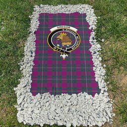 ScotsTee Shop Scottish Gregor Hunting Modern Clan Crest Tartan Grave Blanket For Cemetery Waterproof Custom Memorial