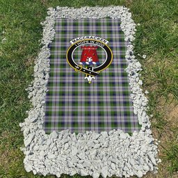 ScotsTee Shop Scottish MacCracken Dress Clan Crest Tartan Grave Blanket For Cemetery Waterproof Custom Memorial