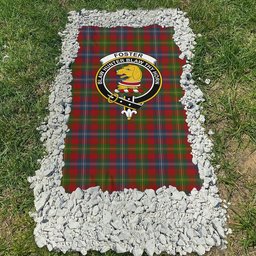 ScotsTee Shop Scottish Foster Clan Crest Tartan Grave Blanket For Cemetery Waterproof Custom Memorial