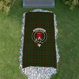 ScotsTee Shop Scottish MacCracken Hunting Clan Crest Tartan Grave Blanket For Cemetery Waterproof Custom Memorial