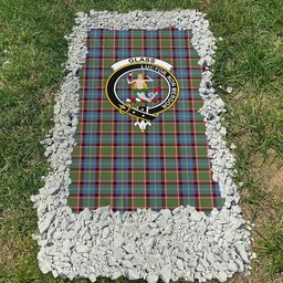 ScotsTee Shop Scottish Glass Clan Crest Tartan Grave Blanket For Cemetery Waterproof Custom Memorial