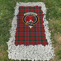 ScotsTee Shop Scottish MacCracken Clan Crest Tartan Grave Blanket For Cemetery Waterproof Custom Memorial