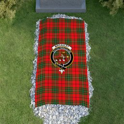 ScotsTee Shop Scottish MacAuley Modern Clan Crest Tartan Grave Blanket For Cemetery Waterproof Custom Memorial