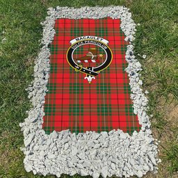 ScotsTee Shop Scottish MacAuley Modern Clan Crest Tartan Grave Blanket For Cemetery Waterproof Custom Memorial